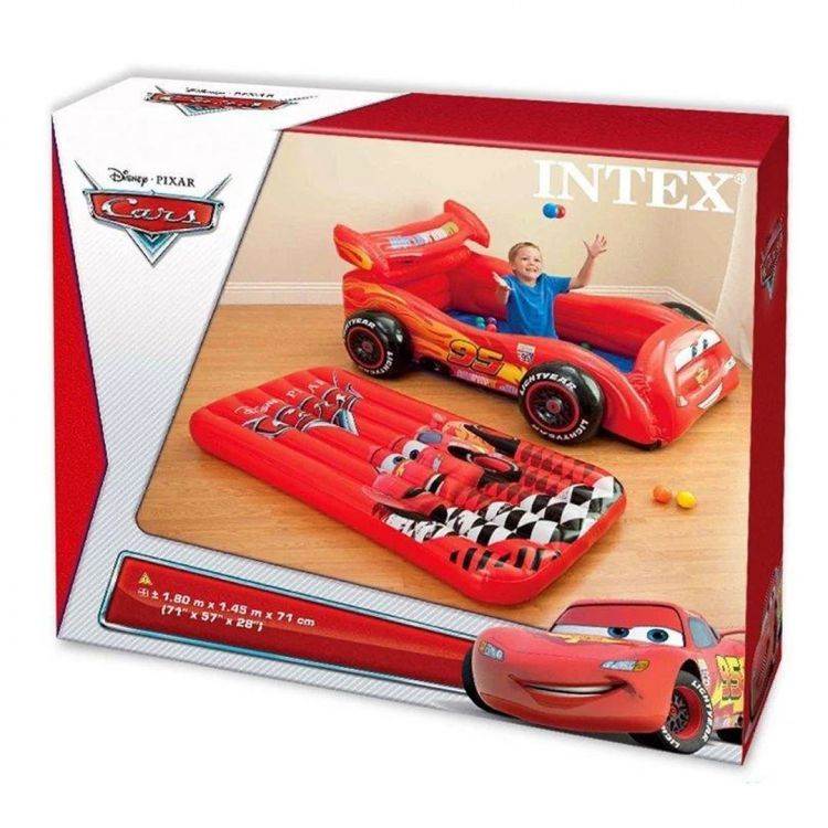 Intex 48667 Игровой центр Тачки (гоночная машинка, матрас и 3 мячика)