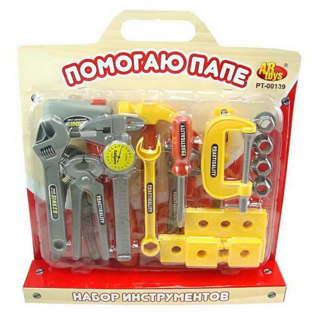 ABtoys (АБтойс) PT-00139(0713Q-1)-no Набор инструментов "Помогаю Папе", на блистере с ручкой