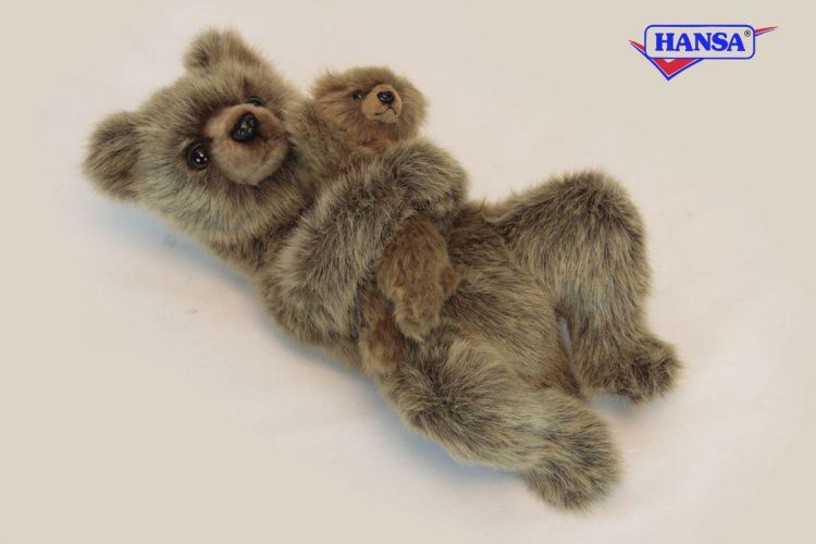 mart_6555.jpg Hansa 6555 Мягкая игрушка Медведица с медвежонком, 33см