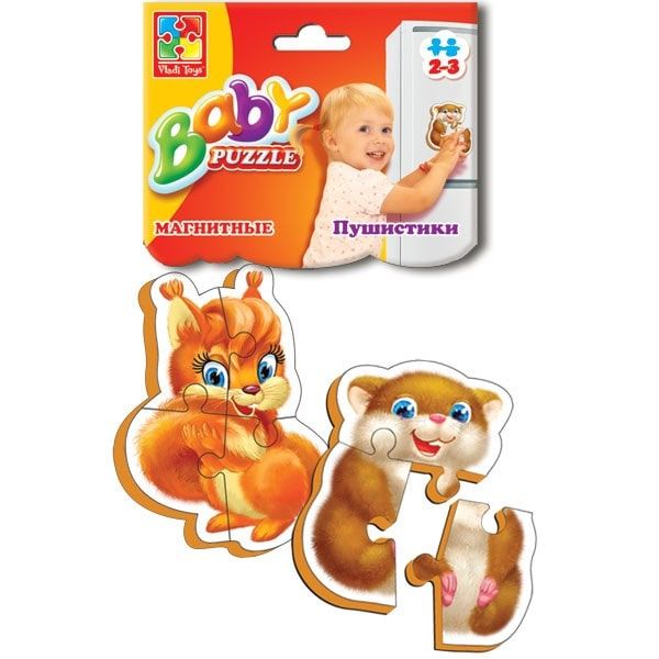 Vladi Toys VT3208-04 Baby puzzle Пазлы мягкие магнитные "Пушистики"