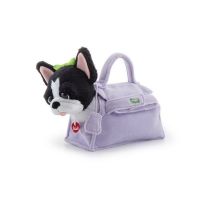 Trudi Pets 29789 Мягкая игрушка Французский бульдог в лиловой сумочке, 15 см