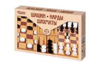 Десятое королевство 03872ДК Игра настольная. Шашки, Нарды, Шахматы" (большие)