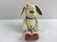 TEDDY YSW18656 Мягкая игрушка Собака с розовым бантом, 17см