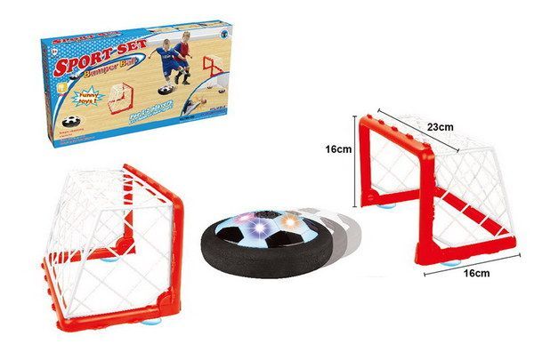 Junfa Toys 789-19D Набор для игры в диск-мяч (ворота 2 шт,, диск), диаметр 14 см, со световыми эффектами