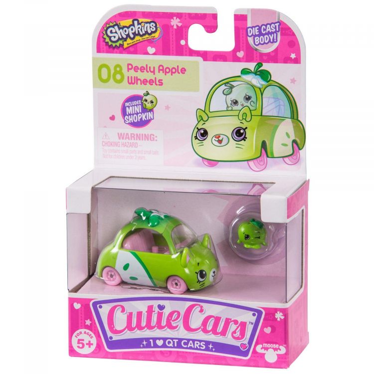 Moose 56582 Машинка Cutie Car S1 с фигуркой Шопкинс Peely Apple Wheels