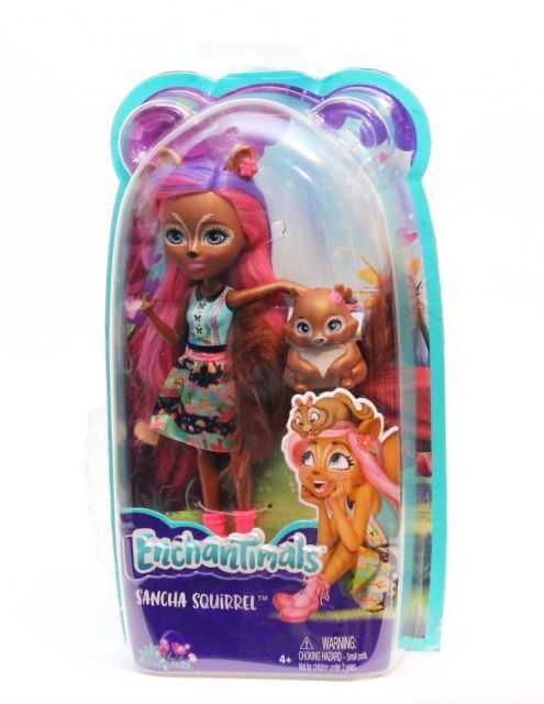 Mattel FMT61 Энчантималс Кукла Санча Сквирелл с любимой зверушкой, 15 см