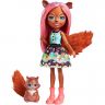 Mattel FMT61 Энчантималс Кукла Санча Сквирелл с любимой зверушкой, 15 см