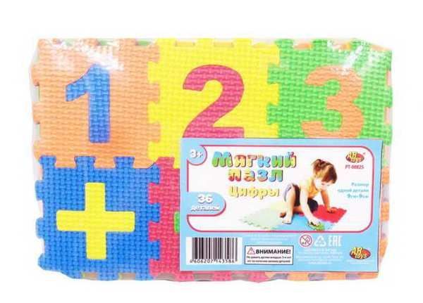 ABtoys (АБтойс) PT-01339 Коврик-пазл "Мягкие пазлы" Изучаем цифры,92 детали (36 деталей пазла 9х9см+56 детали-вставки) ABtoys (АБтойс) PT-01339 Коврик-пазл "Мягкие пазлы" Изучаем цифры,92 детали (36 деталей пазла 9х9см+56 детали-вставки)
