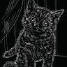 Рыжий кот Г-9419 Гравюра Игривый котенок, золото, А5