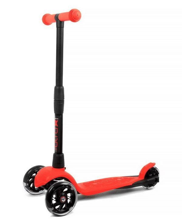 Buggy Boom Alfa 003-2155 Самокат детский трехколесный АЛЬФА, светящиеся колеса, с регулируемой складной ручкой, красный 55