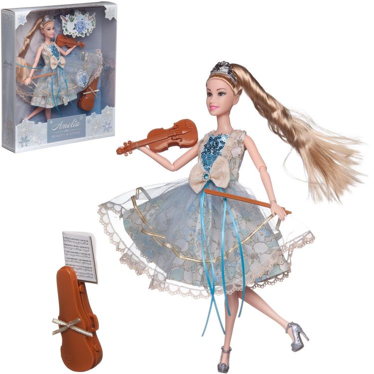 ABtoys (АБтойс) PT-01613 Кукла ABtoys "Amelia. Рождественский бал" с диадемой, скрипкой, светлые волосы 30см