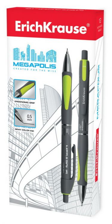 ErichKrause 20340EK Карандаш механический ErichKrause MEGAPOLIS Concept 0.5мм, НВ ErichKrause 20340EK Карандаш механический ErichKrause MEGAPOLIS Concept 0.5мм, НВ