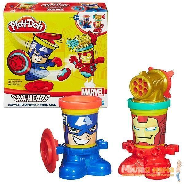 Play-Doh B0745 Пластилин Герои Марвел Железный Человек и Капитан Америка