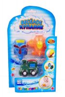 ABtoys PT-00880 Набор резиновых игрушек для ванной "Веселое купание", 3 предмета (вертолет, поезд, самолет)