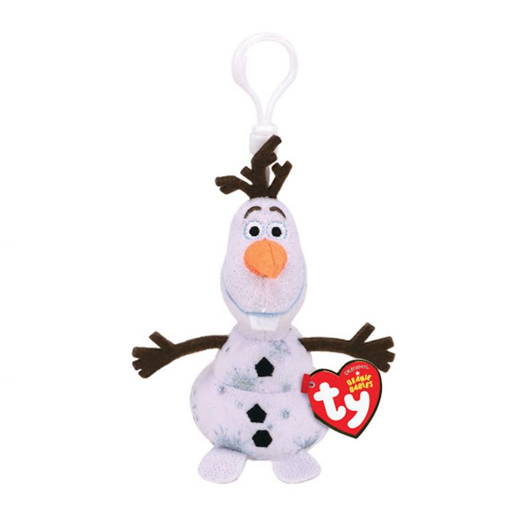 TY 41272 Beanie Babies Мягкая игрушка Брелок Снеговик Олаф, со звуком, 12 см