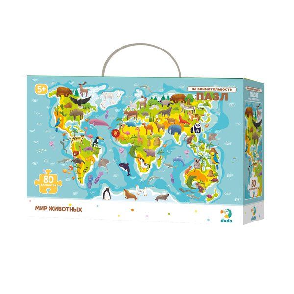 Dodo R300133 Пазл на внимательность "Мир животных", 80 деталей