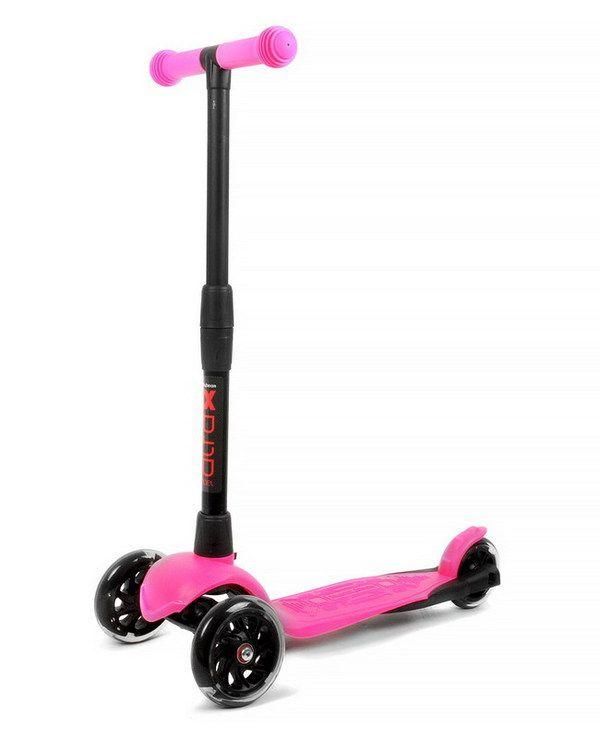 Buggy Boom Alfa 003-2159 Самокат детский трехколесный АЛЬФА, светящиеся колеса, с регулируемой складной ручкой (маджента 59)