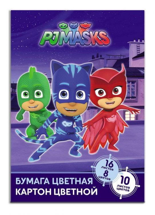 РОСМЭН 34095 Бумага цветная 16л 8цв.+ картон 10л 10цв "Герои в масках"