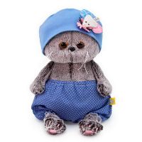 BUDI BASA BB-047 Мягкая игрушка Кот Басик BABY в шапочке с мышкой, 20 см