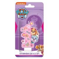 ND Play 292939 Свеча для торта ND Play Щенячий патруль, цифра 1 с герое для девочек, парафиновая