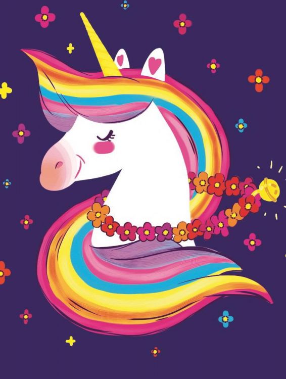 Рыжий кот ХК-3665 Набор для творчества Рыжий кот Холст с красками по номерам Единорог с цветочками 22 х 30 см