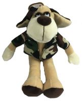 Teddy YSL18778 Мягкая игрушка Собака в камуфляжном костюме, 15 см