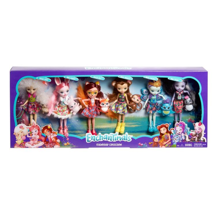 Mattel FNR86 Энчантималс Набор из 6 кукол, 15 см