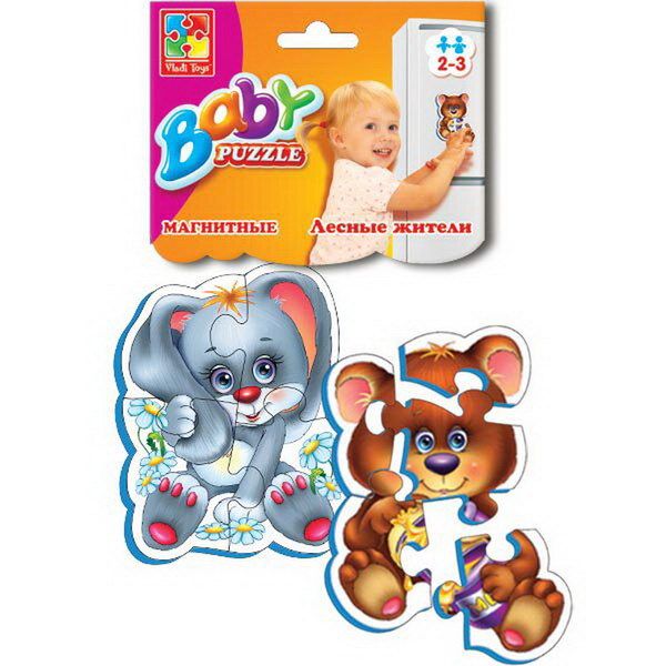 Vladi Toys VT3208-03 Baby puzzle Пазлы мягкие магнитные "Лесные жители"