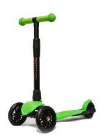 Buggy Boom Alfa 003-2188 Самокат детский трехколесный АЛЬФА, светящиеся колеса, с регулируемой складной ручкой (светло-зеленый флюр 88)