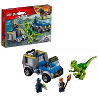 Lego Juniors 10757 Конструктор Лего Джуниорс Грузовик спасателей для перевозки раптора, 85 деталей