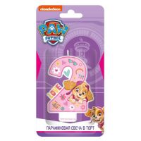 ND Play 292940 Свеча для торта ND Play Щенячий патруль, цифра 2 с героем для девочек, парафиновая