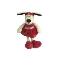 Teddy YSL18690 Мягкая игрушка Собака в платье с повязкой, 16 см