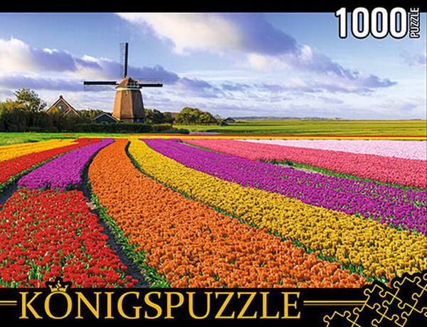 Konigspuzzle ГИК1000-6548 Пазл Голландская мельница и тюльпаны, 1000 элементов