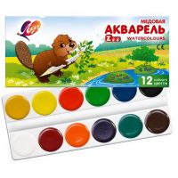 ЛУЧ 19С1247-08 Акварель "ZOO" 12 цветов, без кисти (пластмассовый вкладыш, картонная упаковка)
