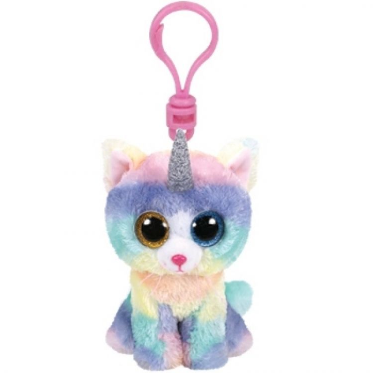 TY 35232 Beanie Boo's Брелок плюшевый Кошечка-единорог Heather, 12 см
