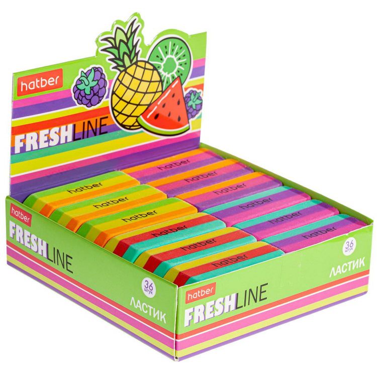 Hatber 60BL-14254 Ластик Hatber Fresh line Ассорти из термопластичной резины 36шт в дисплее Hatber 60BL-14254 Ластик Hatber Fresh line Ассорти из термопластичной резины 36шт в дисплее