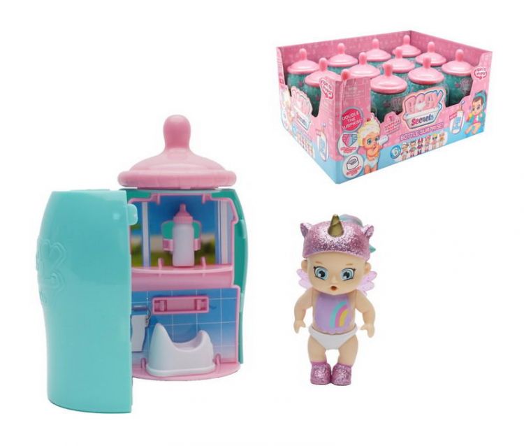 HEADSTART 78523-0206 Baby Secrets Bottle Surprise, коллекционная куколка в бутылочке, 6 шт. в ассортименте, 6 шт в дисплее