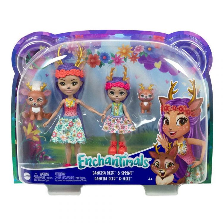 Mattel HCF80 Игровой набор Mattel Enchantimals Данесса Оленни с сестричкой и питомцами