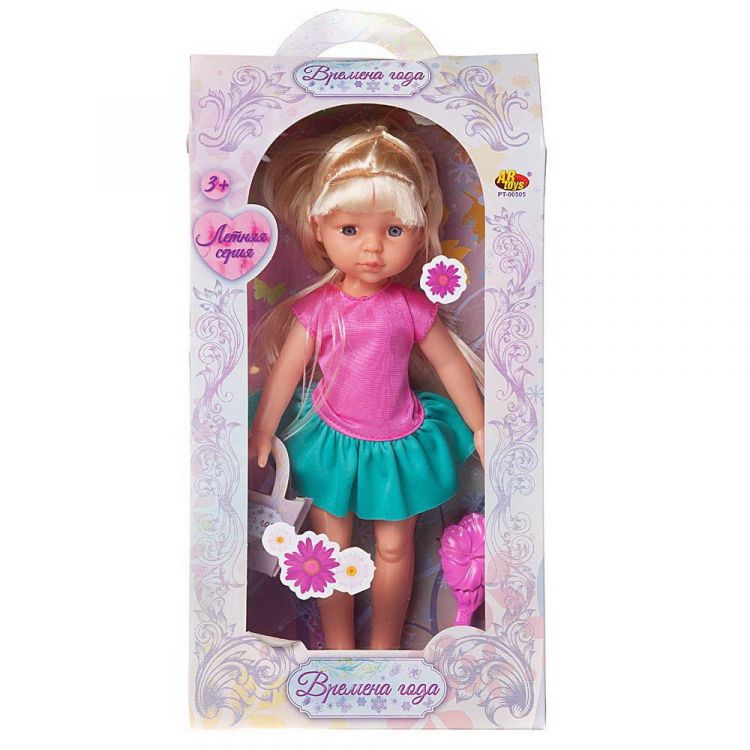 ABtoys (АБтойс) PT-00505/w(1) Кукла ABtoys Времена года (в розовом с зеленой юбкой платье), 30 см
