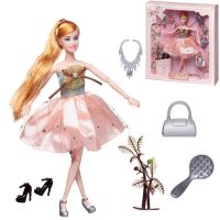 Junfa WJ-21546/блондинка Кукла Junfa Atinil (Атинил) Мой розовый мир в платье со звездочками на юбке, 28см, блондинка