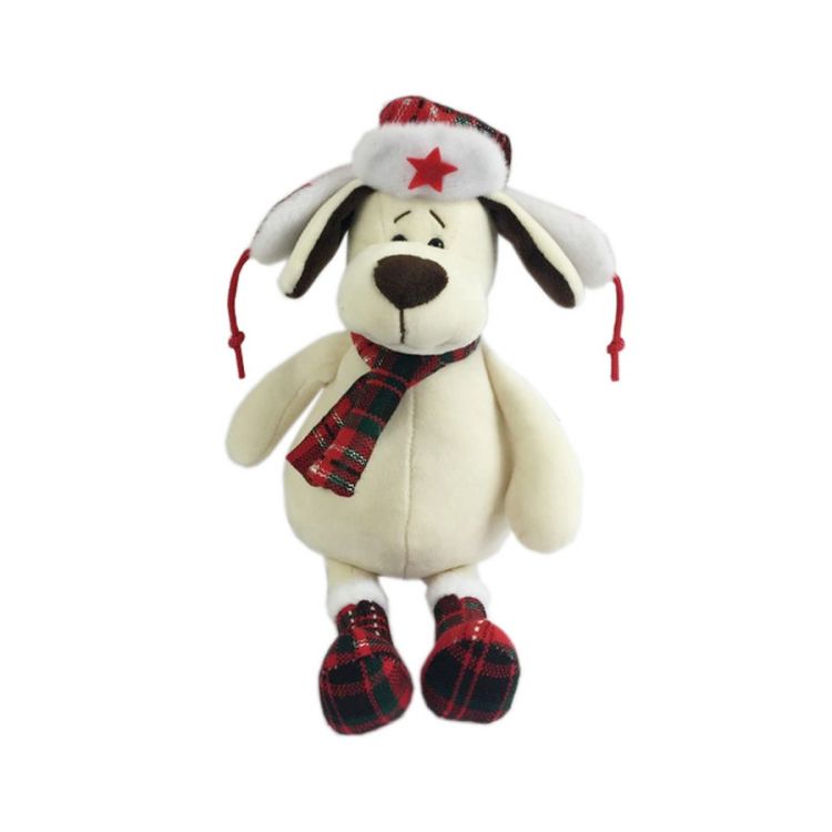 Teddy YSL18669 Мягкая игрушка Собака в ушанке с шарфом, 24 см