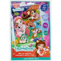 MultiArt 100GEMS&SEQ-EN Набор для творчества Аппликации из пайеток и стараз Enchantimals Фэнси Флеминг и Свош