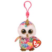 TY 35224 Beanie Boo's Брелок плюшевый Сова-единорог Enchanted, 12 см