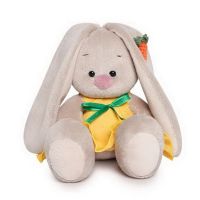 BUDI BASA SidX-249 Мягкая игрушка Зайка Ми в желтом сарафане с морковкой, 15 см
