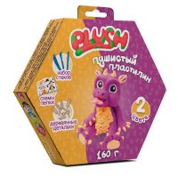 PLUSH PL02201808 Пластилин пушистый ТМ "PLUSH", фиолетовый +оранжевый, 160 грамм, на европодвесе