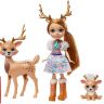 Mattel GNP17 Энчантималс Игровой набор Кукла Рейни Оленни и семья