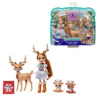 Mattel GNP17 Энчантималс Игровой набор Кукла Рейни Оленни и семья
