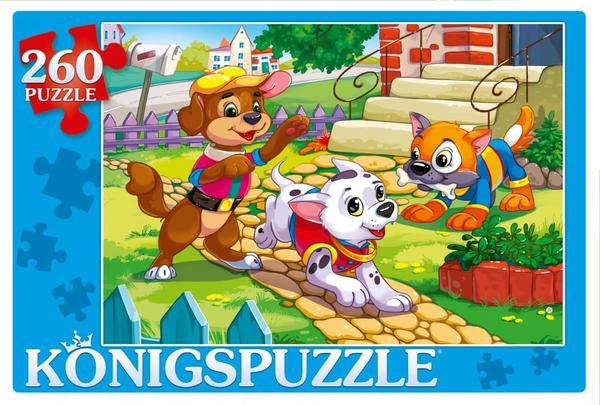 Konigspuzzle ПК260-6853 Пазл Три щенка, 260 элементов