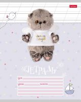 Hatber 12Т5В6 Тетрадь Hatber Кот Басик КОСАЯ линия на скобе 12 листов