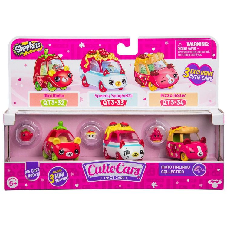 Moose 57137 Машинки Cutie Car S3 с мини-фигурками Шопкинс Италия на колёсах